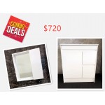 750mm Free Standing Vanity with 700mm Mirror Cabinet Combo Deal